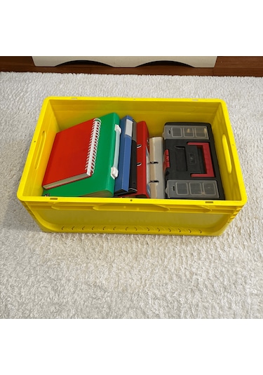 Alpbx 1.kalite Sarı Plastik Kasa 60x40x22 Cm - Kutu 44 Litre Sarı