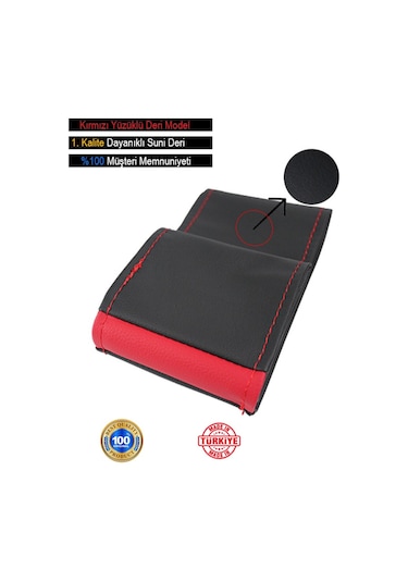 Hyundai İ10 İçin Uyumlu Özel Süper Deri Direksiyon Kılıfı, Kırmızı Yüzüklü Spor Dikiş