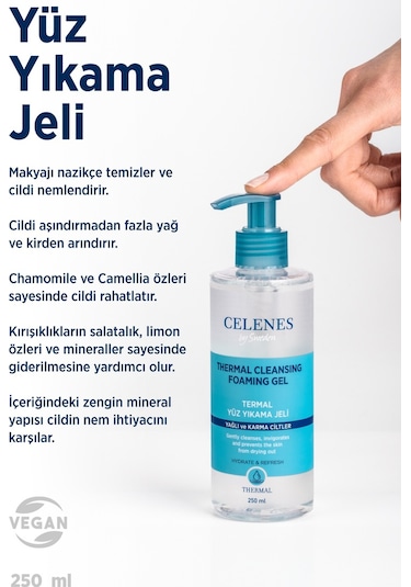 Celenes By Sweden Celenes Thermal Yağlı ve Karma Ciltler İçin Temizleme Jeli 250 ML