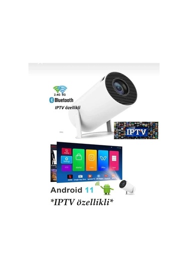 Taşınabilir Sinema Projektörü Pro Telefon Destekli Android 11 Akıllı Projeksiyon