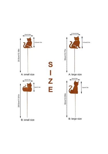 Metal Bahçe Kazıkları Dekorasyonlar Kedi Bahçe Kazığı İç Ve Dış Çim Yol Süslemeleri Saksılar Çubuk Zemin Eklentisi B Stili Büyük Boy