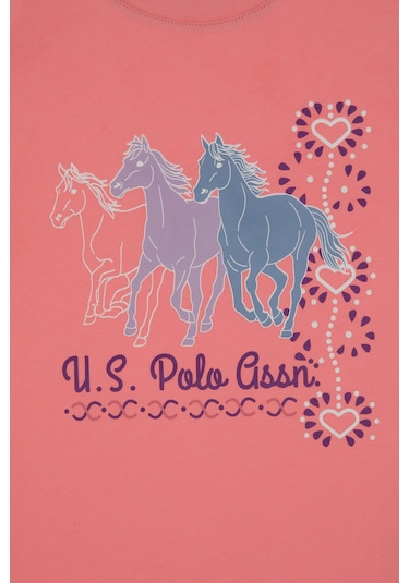 U.s. Polo Assn. Kız Çocuk Pembe Tişört 50306200-vr041 Pembe