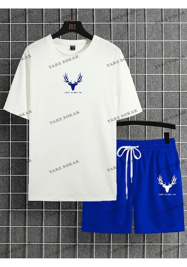 Tarzsokak Alt/üst T-shirt Ve Şort Takımı Kod Alt166 Beyaz