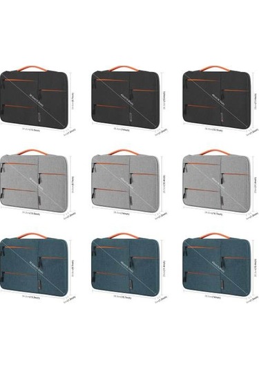 14 İnç Evrensel İş Dizüstü Bilgisayar Çantası Su Geçirmez Çok Katmanlı Koruma Pu Sapı Lacivert