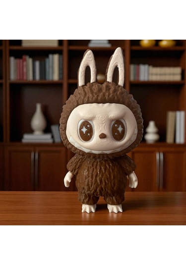 Labubu Figür Kahverengi Koleksiyon Figürü, Dekoratif Tasarım