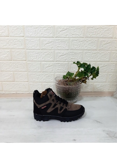 Sky Blue Kahverengi 0050 Fermuarlı Bağacaklı Kaymaz Erkek Bot 001