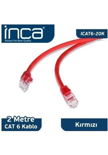 Inca Cat6 2 Metre Kırmızı Patch Kablo