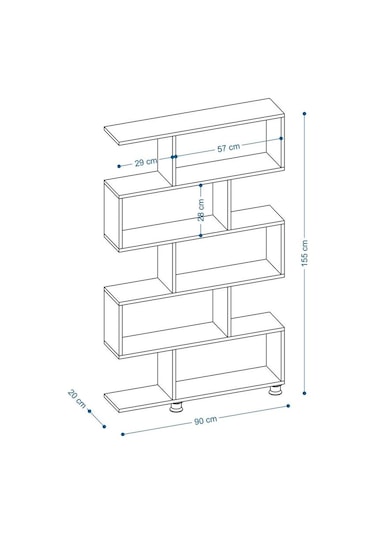 Decormet Nilüfer Kitaplık Safir Meşe Diğer