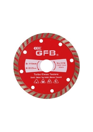 Turbo Elmas Mermer - Granit Kesici Disk 180 Mm