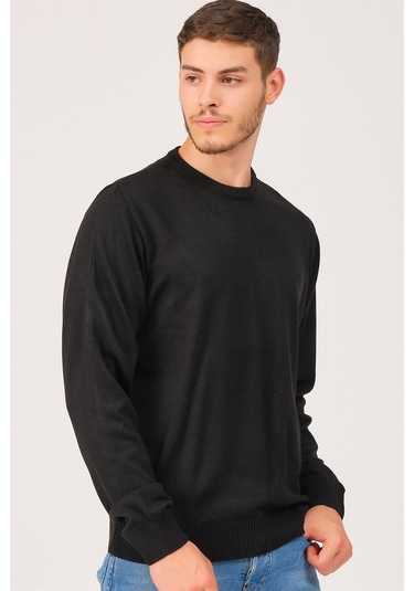 V0091 Dewberry Erkek Battal Oversıze Kazak-siyah Siyah