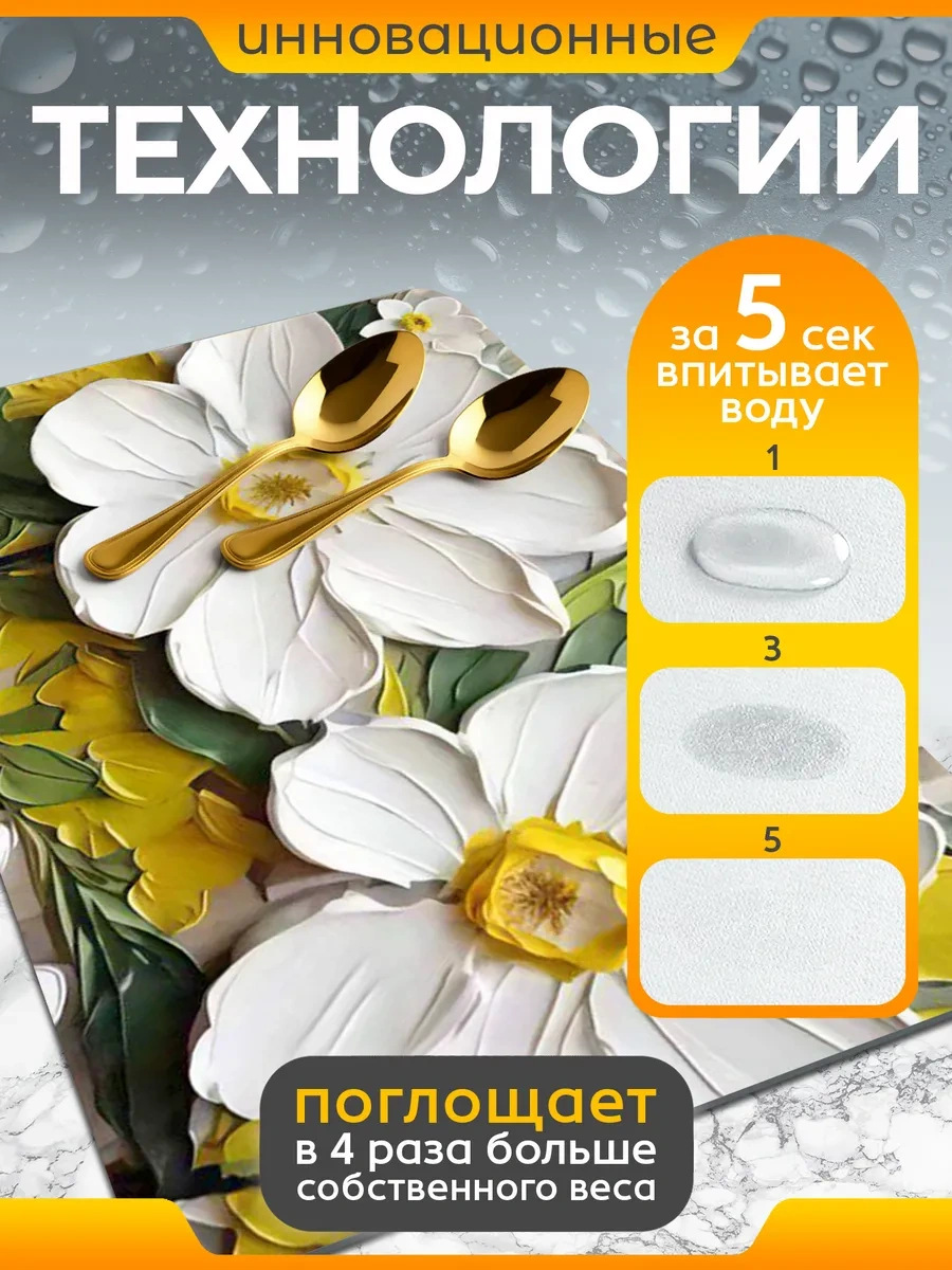 Suskasmart Bulaşık Kurutma İçin Emici Paspas, 50 40 425229122 Beyaz