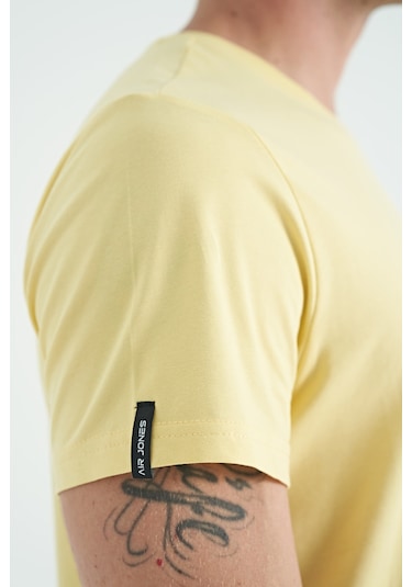 Air Jones Tommy Life Calvin Sarı Basic Erkek T-shirt - 88245 Sari