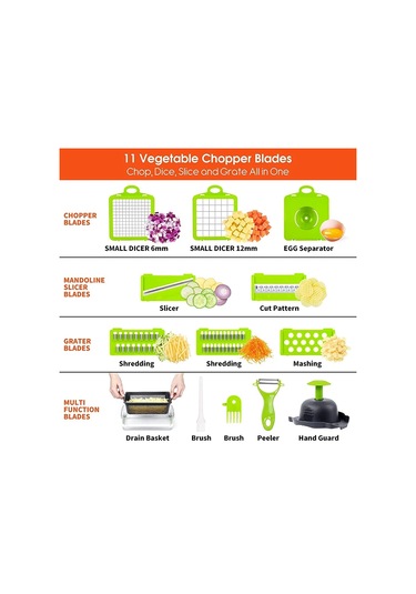 Çok Fonksiyonlu Sebze Dilimleme Kesici Öğütücüler Sepeti Ile 1 Parça