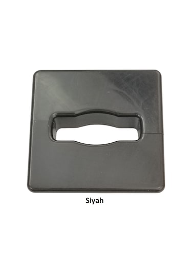 Adilon Masaüstü Kablo Kanalı Deliği Kapağı, Kare, Siyah 6 Cm