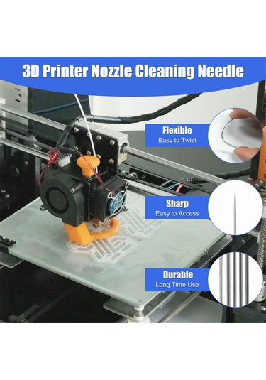 Xurunkeji 3d Yazıcı Nozul Temizleme Kiti, 20 Nozul Temizleme Pimi/iğnesi 2 Tel Fırça 2 L Şeklinde Anahtar 2 Cımbız