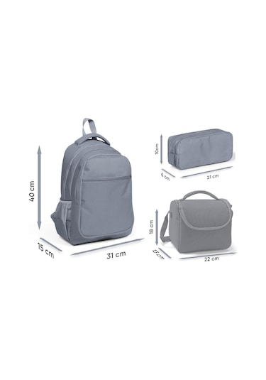 Coral High Üç Gözlü Pembe Yeşil Çok Renkli, Kız Çocuk, İlkokul Üçlü Okul Çanta Seti Çok Renkli