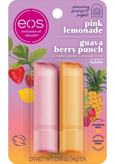 Eos Guava Berry Punch + Pink Lemonade Lip Balm 2 x 4 G
