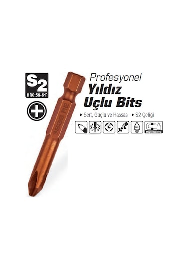 Sgs Profesyonel Yıldız Uçlu Bits Ph2 x 50 Mm -