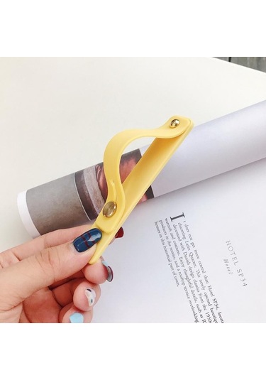 Sarı Akıllı Telefon İçin Ayarlanabilir Basit Renkli Silikon Taşınabilir Stand Tutucu Telefon Braketi