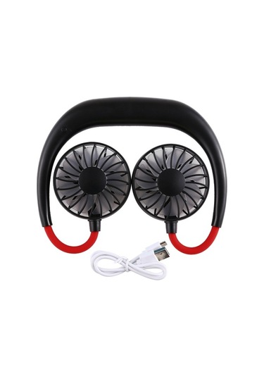 Çok Fonksiyonlu Taşınabilir Ayarlanabilir Giyilebilir Spor Fan Siyah 0248 Siyah