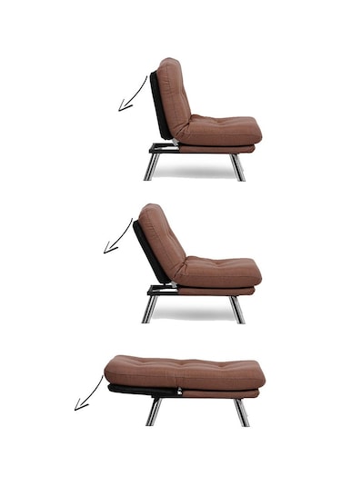 Pafu Hippo Tekli Yataklı Koltuk Keten - Açık Kahverengi Açık Kahverengi