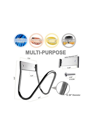 Pazly Paslanmaz Çelik Bahçe Hortum Organizatörü - Duvar Montajlı, 6.3x7x6.3 İnç, Ağır Hizmet, Patio Ve Garaj İçin