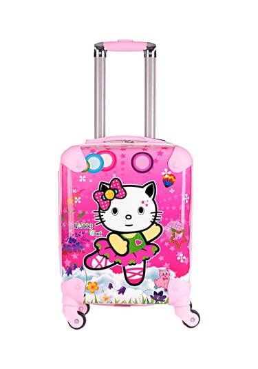 Nishev.com Evini Sev Hello Kity Woman Kız Çocuk Valizi Pembe Pembe