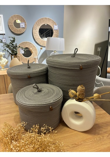 Victor Çok Amaçlı Düzenleyici Kapaklı Sepet,kapaklı Saksılık,kapaklı Organizer 26-20, Küçük Boy Gri