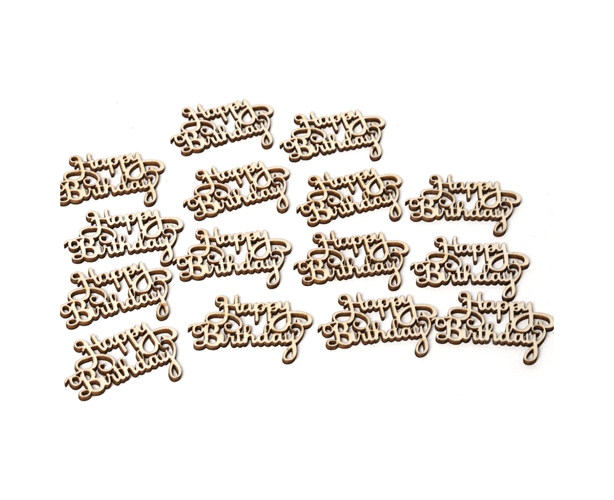 Folinda Ahşap Vintage "happy Birthday" Dekoratif Levha, Ev/open Air Parti Düzeni, 15 Adet/set, Canlı Atmosfer Eklentisi