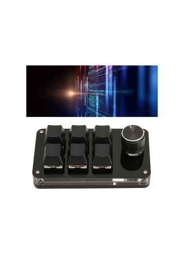 Konesam Programlanabilir 6 Tuşlu Mekanik Klavye, Dönme Düğmeli, Usb Hıd, Oyun Ve Ofis İçin Mini Klavye