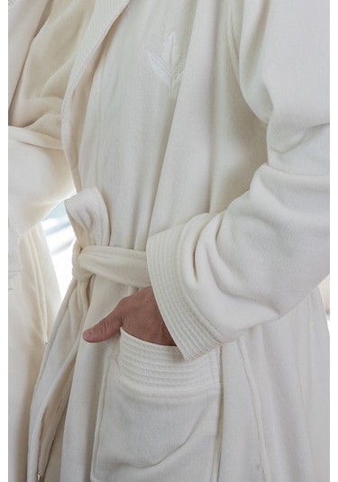 Ecocotton Paye %100 Organik Pamuk Aile Bornoz Seti Krem-krem M/l Krem - Krem