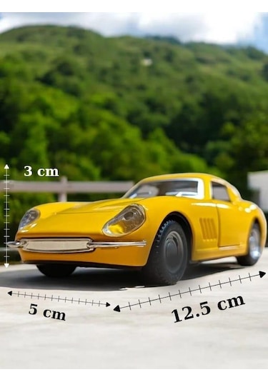 Nostaljik Metal Çek Bırak Araba Sarı Kapılar Açılır 1/36 Ölçek Mod:1 Diğer