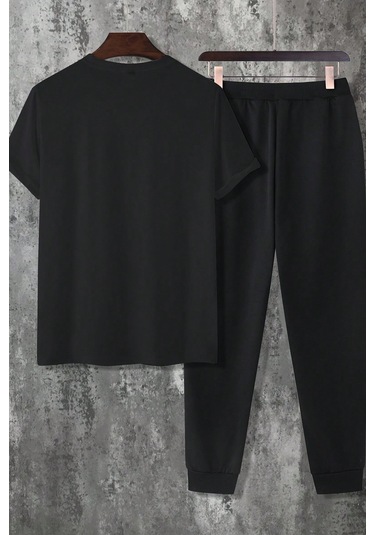 Unisex Boğa Baskılı Eşofman Takımı Siyah