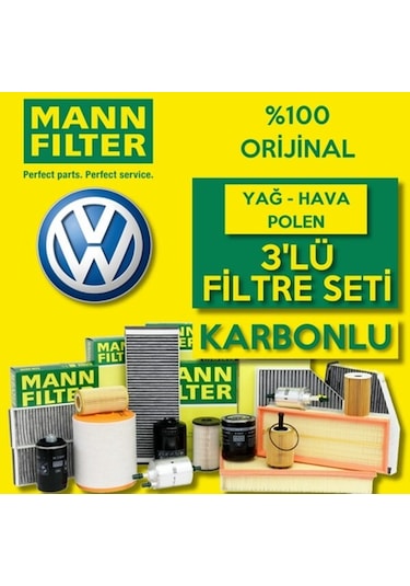 Vw Golf 6 1.6 Tdi Mann-Filter Filtre Bakım Seti 2008-2012 (495585081)