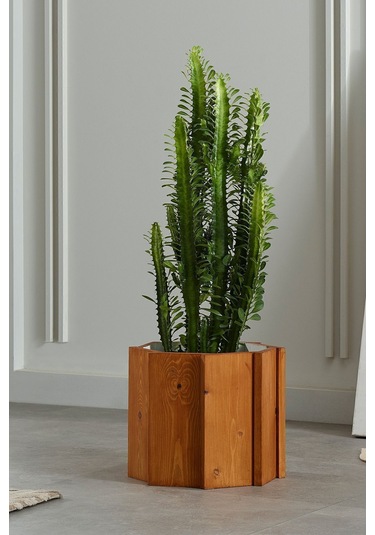 Halohope El Yapımı Ahşap Büyük Sekizgen Dekoratif Modern Kaliteli Bahçe Balkon Saksı Saksılık Stant Çiçeklik