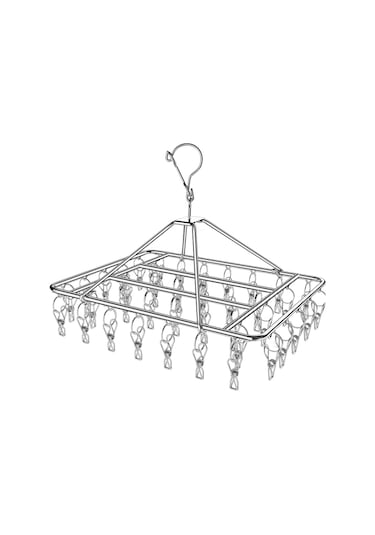Sones Kare Çorap Kurutma Askısı Paslanmaz Çelik Çok Amaçlı Rüzgar Geçirmez Kurutma Rafı, Stil: 40x25cm 60 Klips Diğer