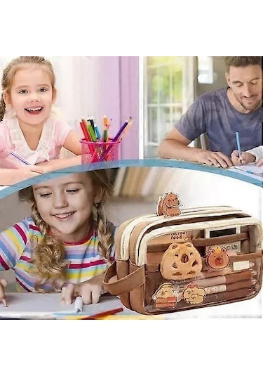 Öğrenci Kalem Kutusu Kalem Kesesi Kapibara Kırtasiye Kutusu Sevimli Kırtasiye Kutusu Çok Renkli