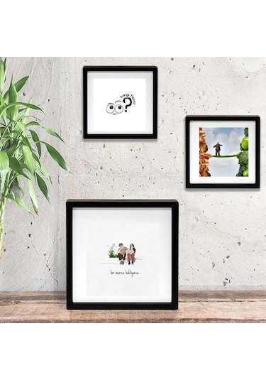 Bir Mucize Bekliyoruz Hangi Hayat Tasarımlı Yapışkanlı Sök Tak Paspartulu Pola 3 'lü Çerçeve