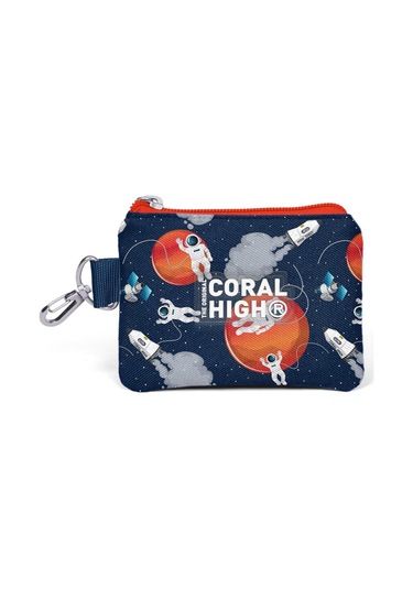 Coral High Kids Lacivert Mavi Astronot Desenli Bozuk Para Çantası 21919 Lacivert - Mavi