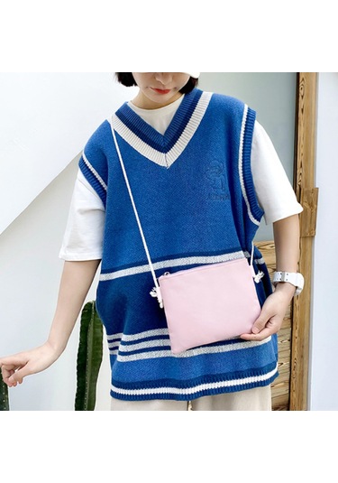 Mufunye Klasik Kumaş Çanta Seti Sırt Çantası + El Çantası + Clutch + Kalem Kutusu - Pembe Renkli Yumuşak Dokuma, Geniş Kapasite, Sevimli Ayı Figürü İle Dekore Çok Renkli