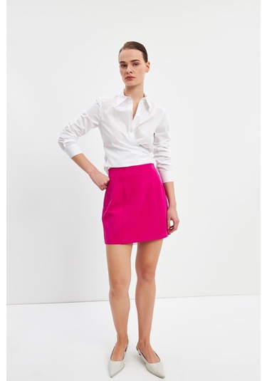 Stella Pulvis Pembe Krep Mini Etek Pembe