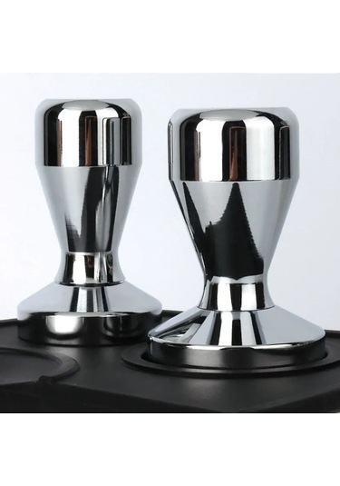 Yifomall 51mm Paslanmaz Çelik Kahve Tamperı, Ev Kullanıma Uygun, Ayarlanabilir, Katı Gövde, Espresso Dolgu Aracı Gümüş