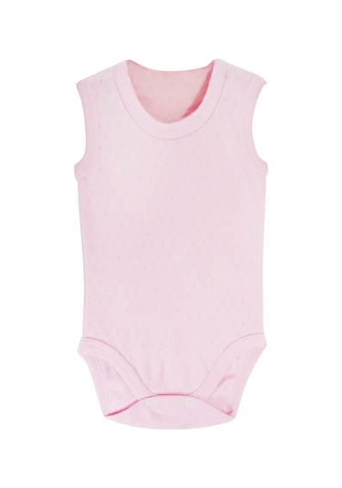 Sema Baby Jakarlı Askılı Badi (Body) - Pembe 9-12 Ay