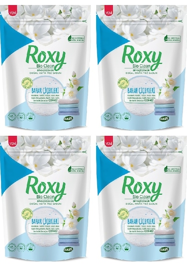 Dalan Roxy Bio Clean Doğal Matik Toz Sabun Bahar Çiçekleri 4 x 800 G