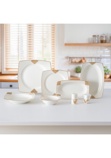 Remetta 55parça Yemek Takımı Beyaz/gold
