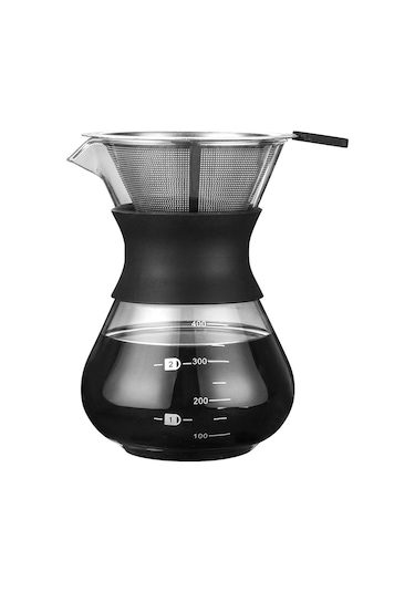 Tenfowee Çift Kat Paslanmaz Çelik Filtreli, Silikon Kılıflı, Kağıtsız Bardak French Press Kahve Makinesi - 14oz Diğer