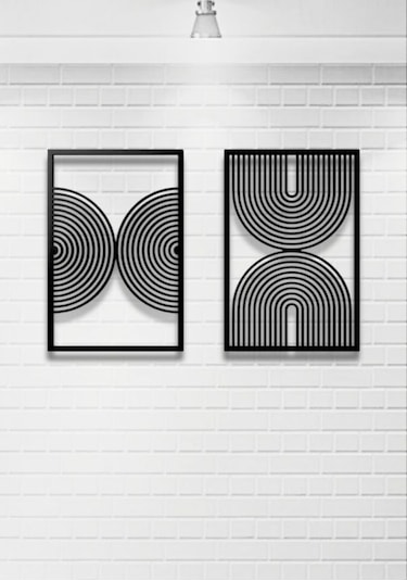Bohem Stil Modern 2 Li Metal Duvar Dekoru Seti 60 X 75