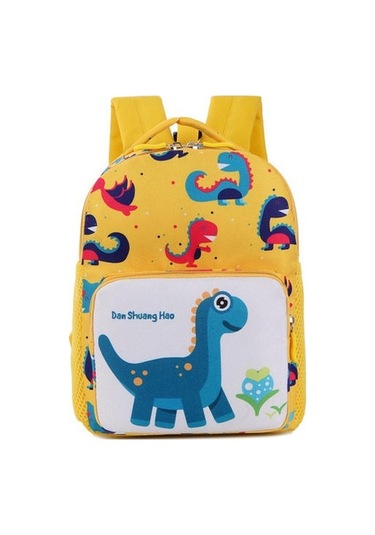Çizgi Film Dinozor Çocuk Çanta Bebek Anti-kayıp Okul Sırt Çantası Ns3meo Sarı