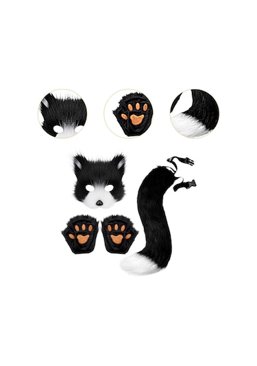 Suntek Therian Maskesi Ve Kuyruk Seti Pençe Eldivenleri Festival