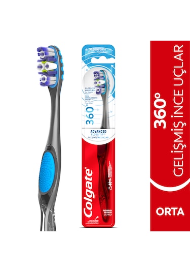 Colgate 360° Advanced Gelişmiş 4 Bölgede Etkili Temizlik Diş Fırçası Medium